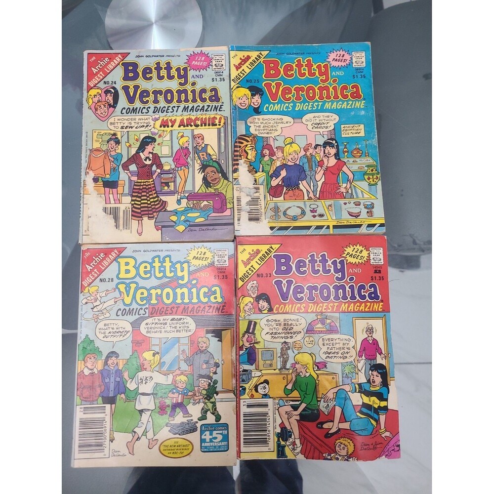 Betty & Veronica Comics Digest Magazine Lot of 4 #24 #25 #28 #33 Vintage Archie